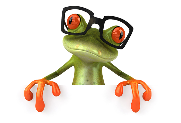Frosch Reini mit Brille